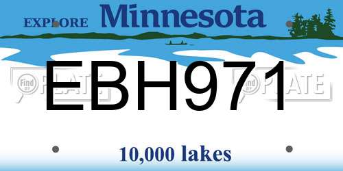 EBH971 Minnesota License Plate