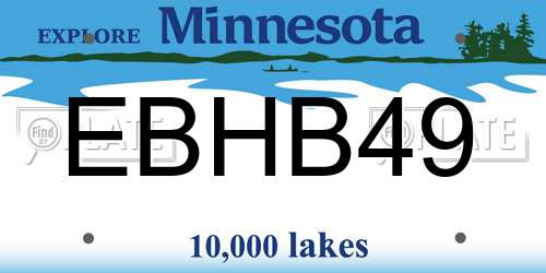 EBHB49 Minnesota License Plate