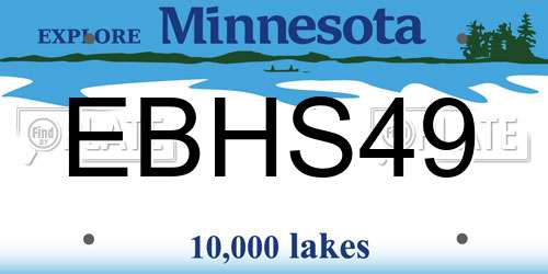 EBHS49 Minnesota License Plate