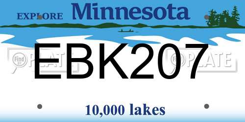 EBK207 Minnesota License Plate