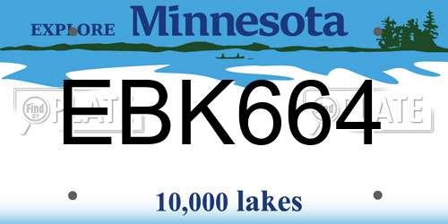 EBK664 Minnesota License Plate