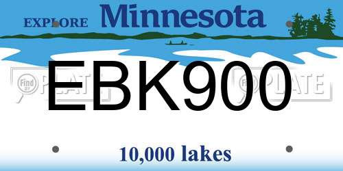 EBK900 Minnesota License Plate