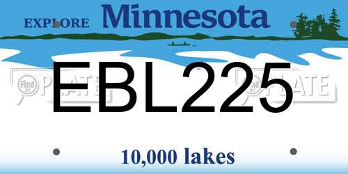 EBL225 Minnesota License Plate
