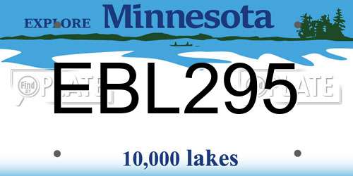 EBL295 Minnesota License Plate