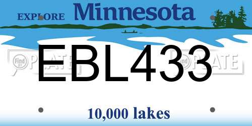 EBL433 Minnesota License Plate