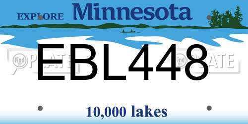 EBL448 Minnesota License Plate