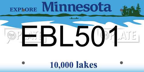 EBL501 Minnesota License Plate