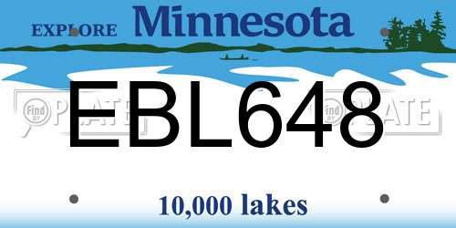 EBL648 Minnesota License Plate