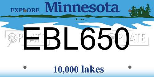 EBL650 Minnesota License Plate