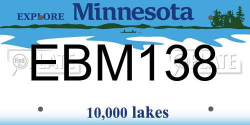 EBM138 Minnesota License Plate