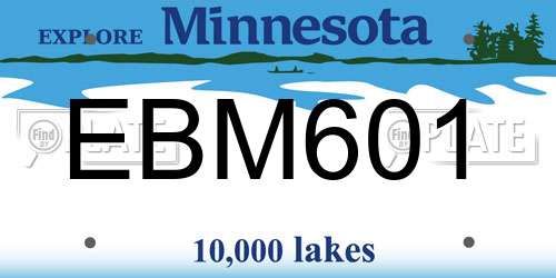 EBM601 Minnesota License Plate