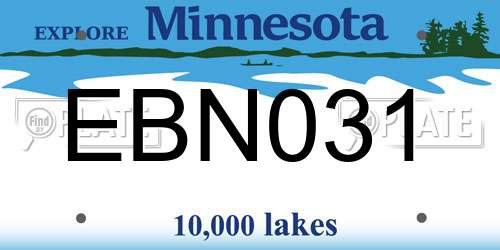 EBN031 Minnesota License Plate