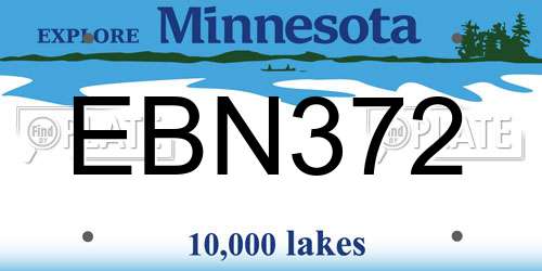 EBN372 Minnesota License Plate