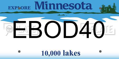 EBOD40 Minnesota License Plate