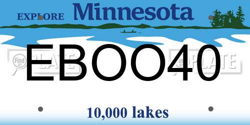 EBOO40 Minnesota License Plate