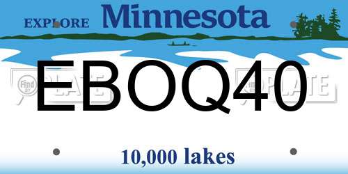 EBOQ40 Minnesota License Plate