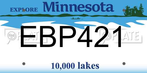 EBP421 Minnesota License Plate
