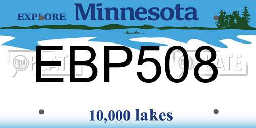 EBP508 Minnesota License Plate