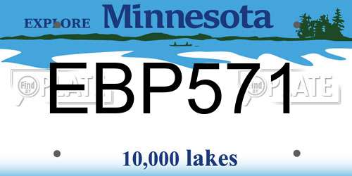EBP571 Minnesota License Plate