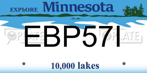 EBP57I Minnesota License Plate