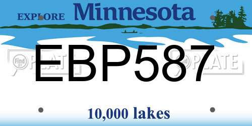 EBP587 Minnesota License Plate