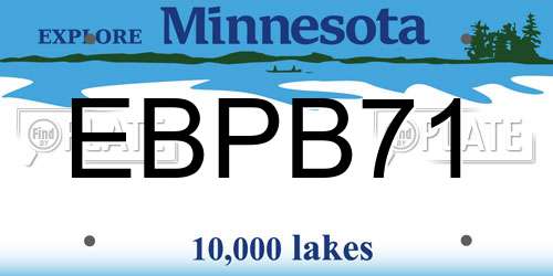 EBPB71 Minnesota License Plate