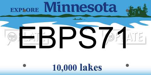 EBPS71 Minnesota License Plate