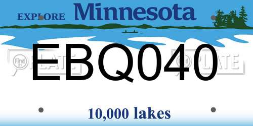 EBQ040 Minnesota License Plate