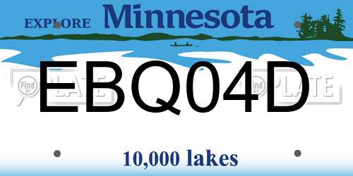 EBQ04D Minnesota License Plate