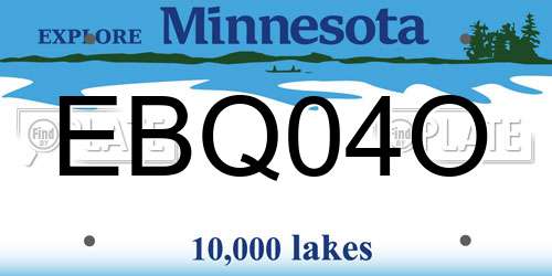 EBQ04O Minnesota License Plate