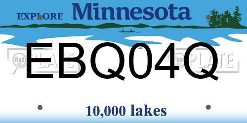 EBQ04Q Minnesota License Plate
