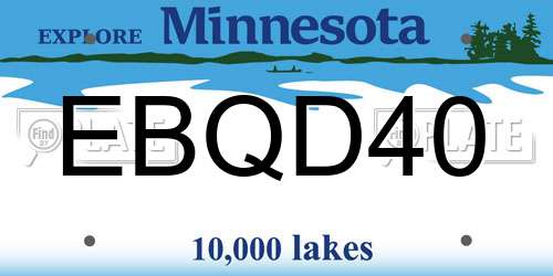 EBQD40 Minnesota License Plate