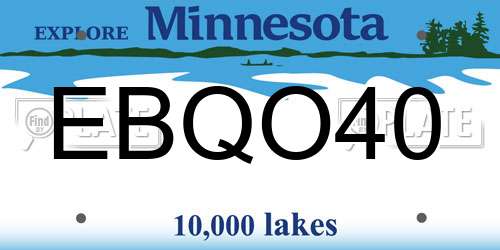 EBQO40 Minnesota License Plate