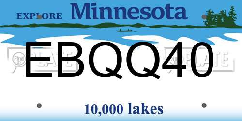 EBQQ40 Minnesota License Plate