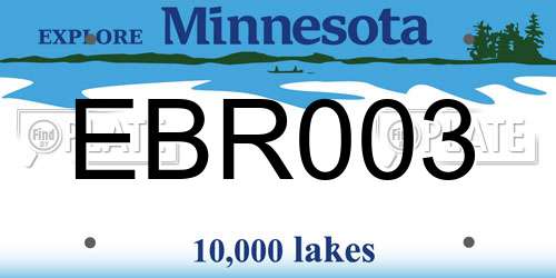 EBR003 Minnesota License Plate