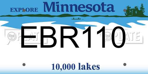 EBR110 Minnesota License Plate