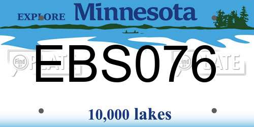 EBS076 Minnesota License Plate