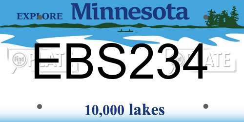 EBS234 Minnesota License Plate