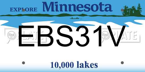 EBS31V Minnesota License Plate