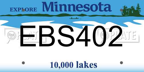 EBS402 Minnesota License Plate