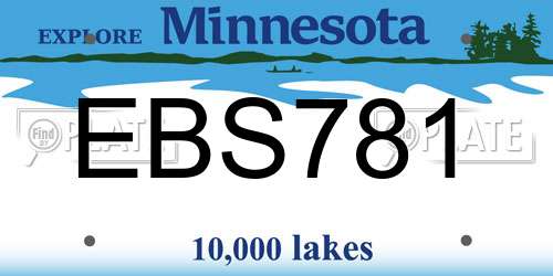 EBS781 Minnesota License Plate
