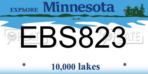 EBS823 Minnesota License Plate