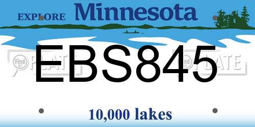 EBS845 Minnesota License Plate