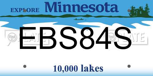 EBS84S Minnesota License Plate