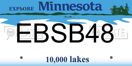EBSB48 Minnesota License Plate
