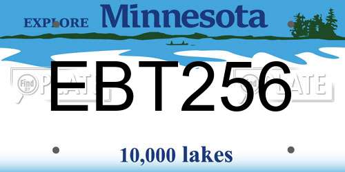 EBT256 Minnesota License Plate
