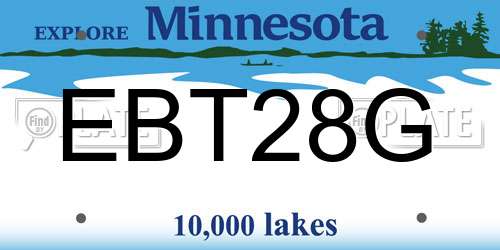 EBT28G Minnesota License Plate