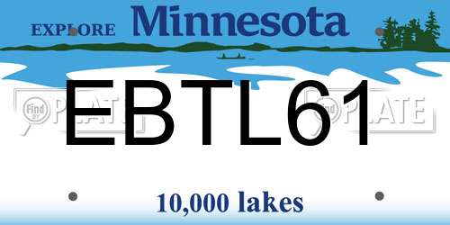 EBTL61 Minnesota License Plate