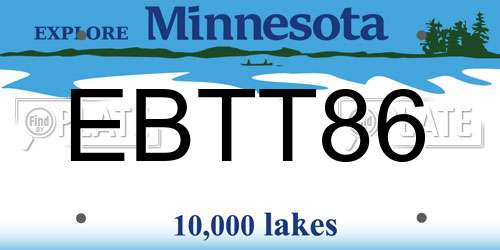 EBTT86 Minnesota License Plate