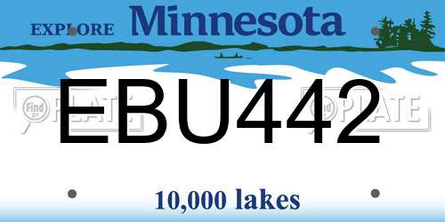 EBU442 Minnesota License Plate